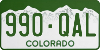CO license plate 990QAL