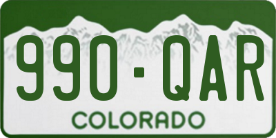 CO license plate 990QAR