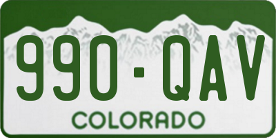 CO license plate 990QAV