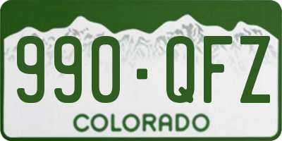 CO license plate 990QFZ