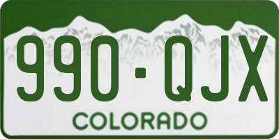 CO license plate 990QJX