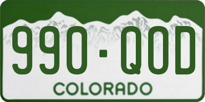 CO license plate 990QOD
