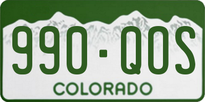 CO license plate 990QOS