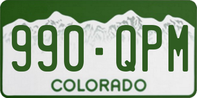 CO license plate 990QPM