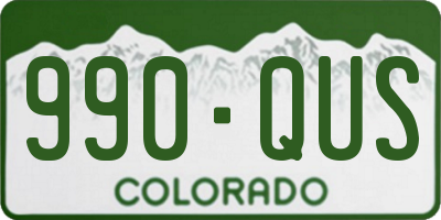 CO license plate 990QUS