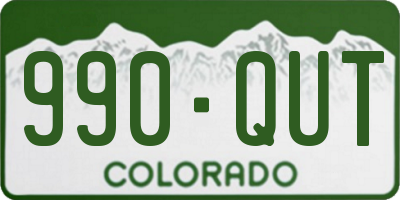 CO license plate 990QUT