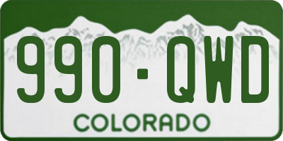 CO license plate 990QWD