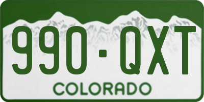 CO license plate 990QXT