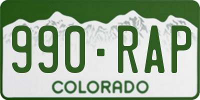 CO license plate 990RAP
