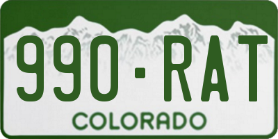 CO license plate 990RAT