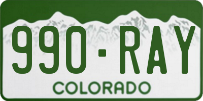 CO license plate 990RAY