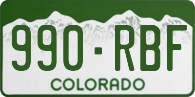CO license plate 990RBF