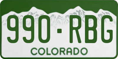 CO license plate 990RBG