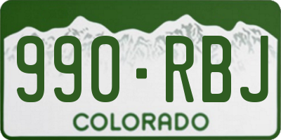 CO license plate 990RBJ