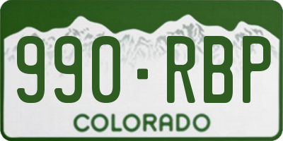 CO license plate 990RBP