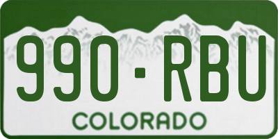 CO license plate 990RBU