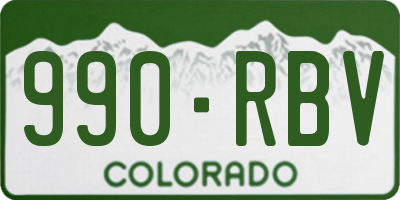 CO license plate 990RBV