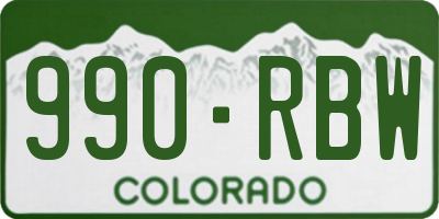 CO license plate 990RBW