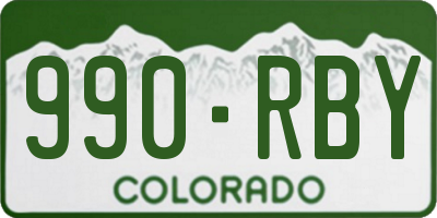 CO license plate 990RBY