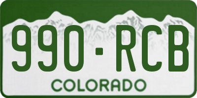CO license plate 990RCB