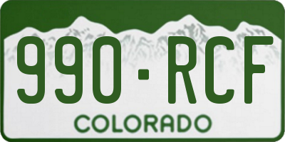 CO license plate 990RCF