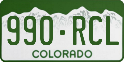 CO license plate 990RCL