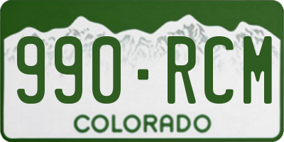CO license plate 990RCM