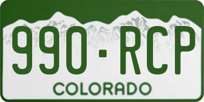 CO license plate 990RCP