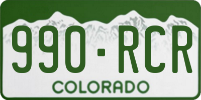 CO license plate 990RCR