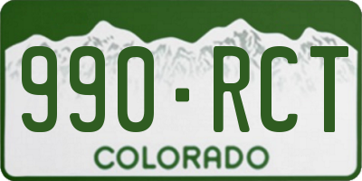 CO license plate 990RCT