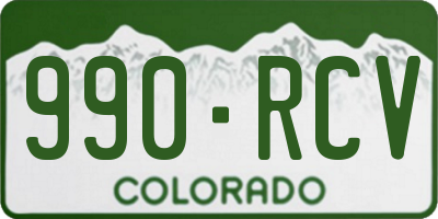 CO license plate 990RCV