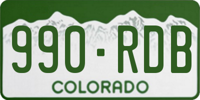 CO license plate 990RDB