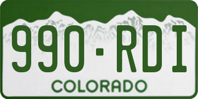 CO license plate 990RDI