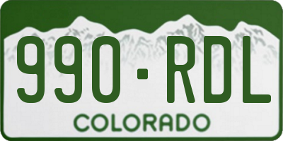 CO license plate 990RDL