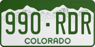 CO license plate 990RDR