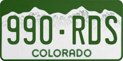 CO license plate 990RDS