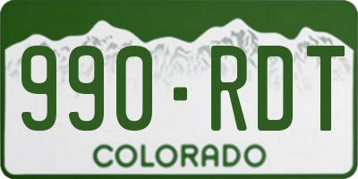 CO license plate 990RDT