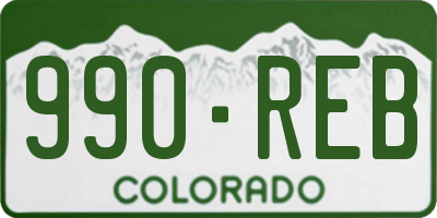 CO license plate 990REB