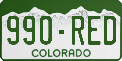 CO license plate 990RED