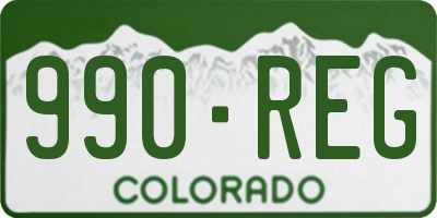 CO license plate 990REG