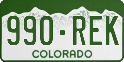 CO license plate 990REK