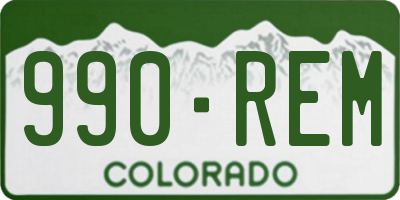 CO license plate 990REM