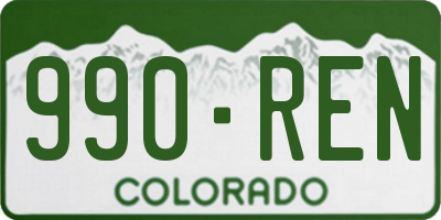 CO license plate 990REN