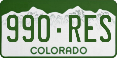 CO license plate 990RES