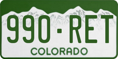 CO license plate 990RET