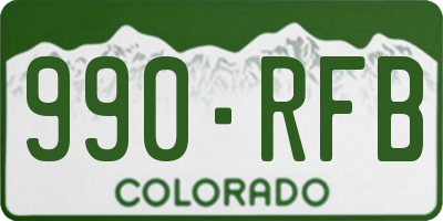 CO license plate 990RFB