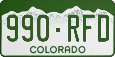 CO license plate 990RFD