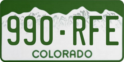 CO license plate 990RFE