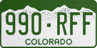 CO license plate 990RFF