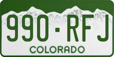CO license plate 990RFJ